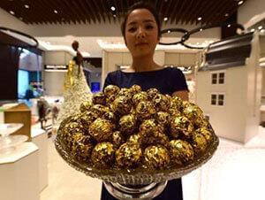 عرضه شکلات با طعم طلا در دوبی